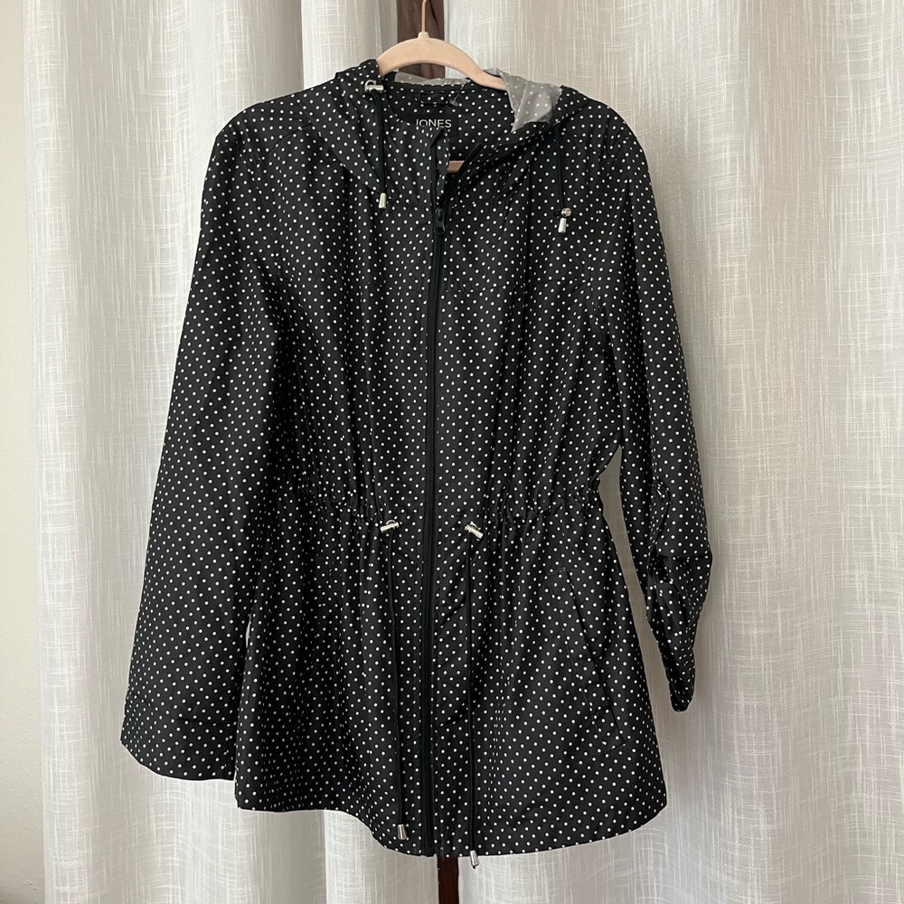polka dot rain coat waist cinching